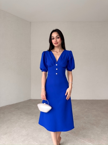  GABRİEL Elbise 4533 - Saks Mavisi - Mooi Butik