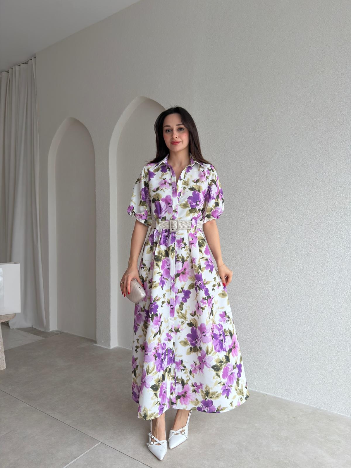 JACKSON Midi Elbise 1822 - Lila