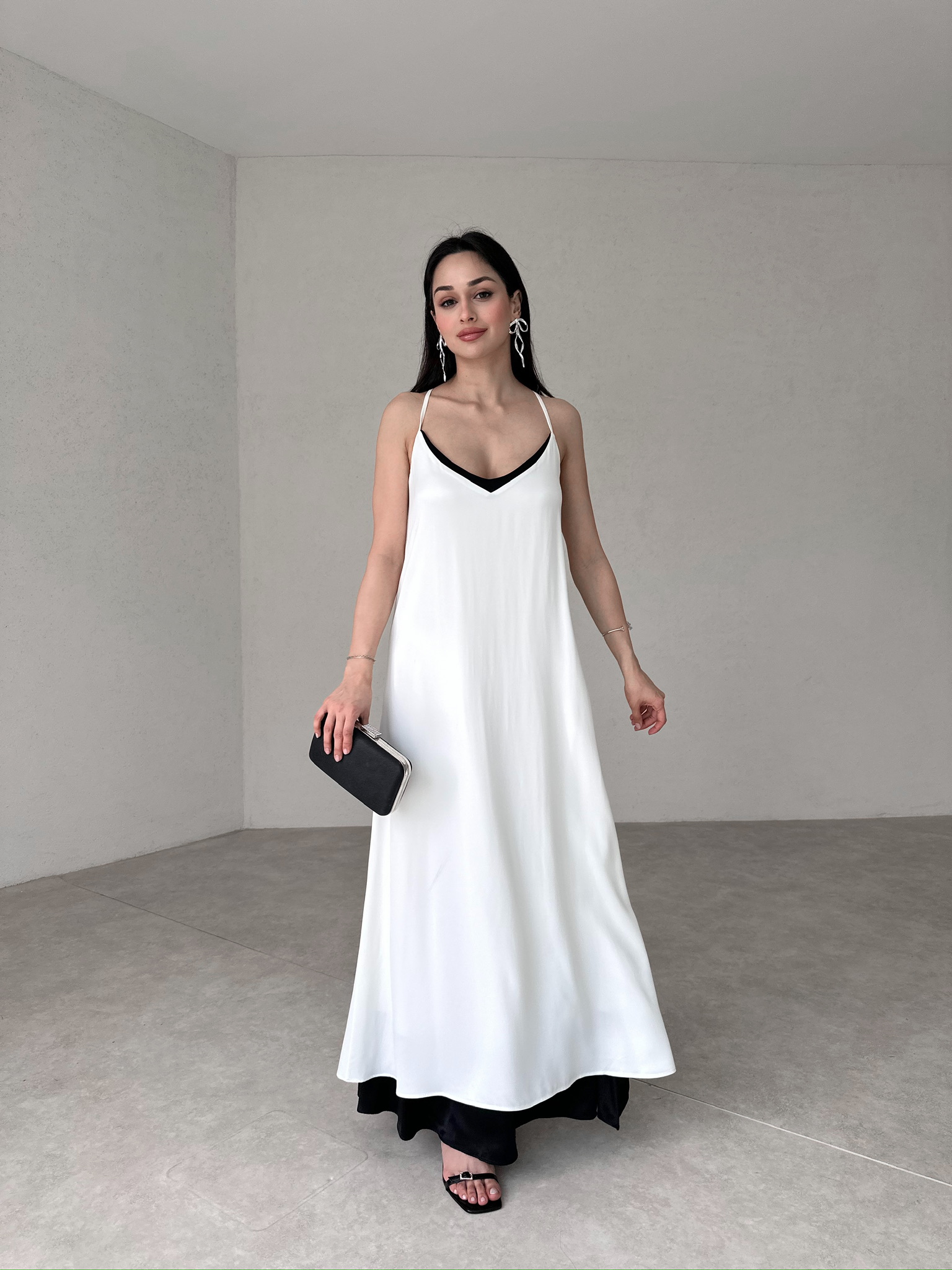 JAMES Maxi Elbise 3930 - Beyaz
