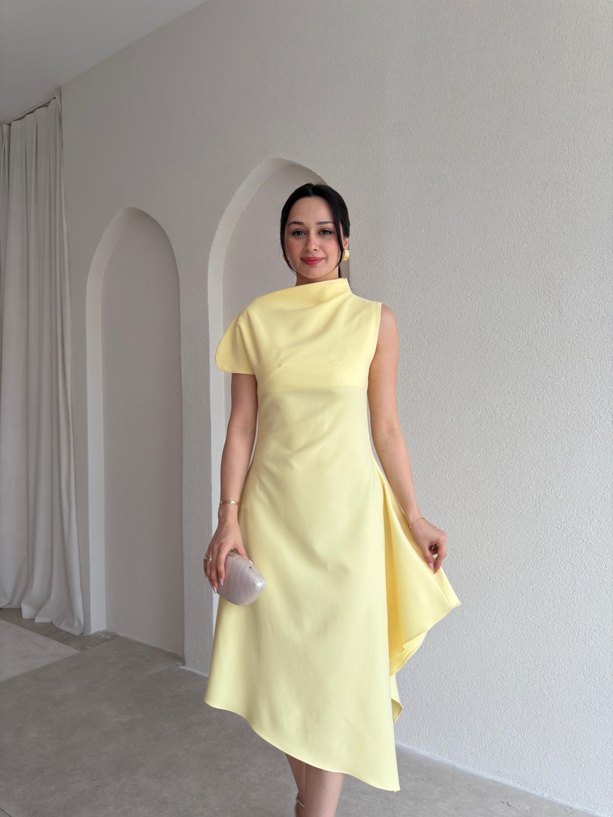 JARRİEL Midi Elbise 8091 - Sarı