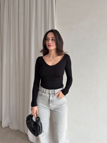 JESSİE Bodysuit 8861 - Siyah - Mooi Butik