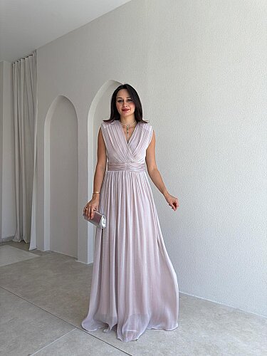 JİVA Maxi Elbise 3049 - Pudra 