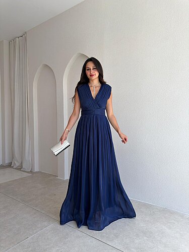 JİVA Maxi Elbise 3049 - Lacivert 