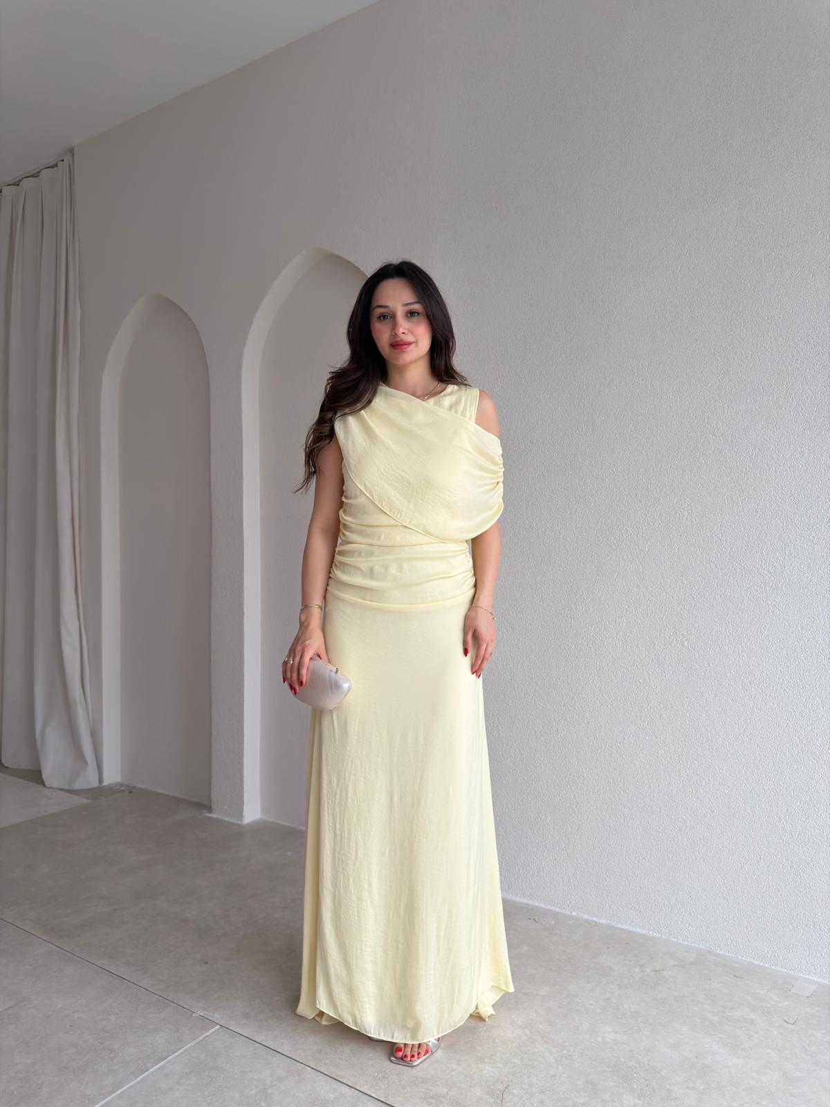 JORDAN Midi Elbise 8915 - Sarı