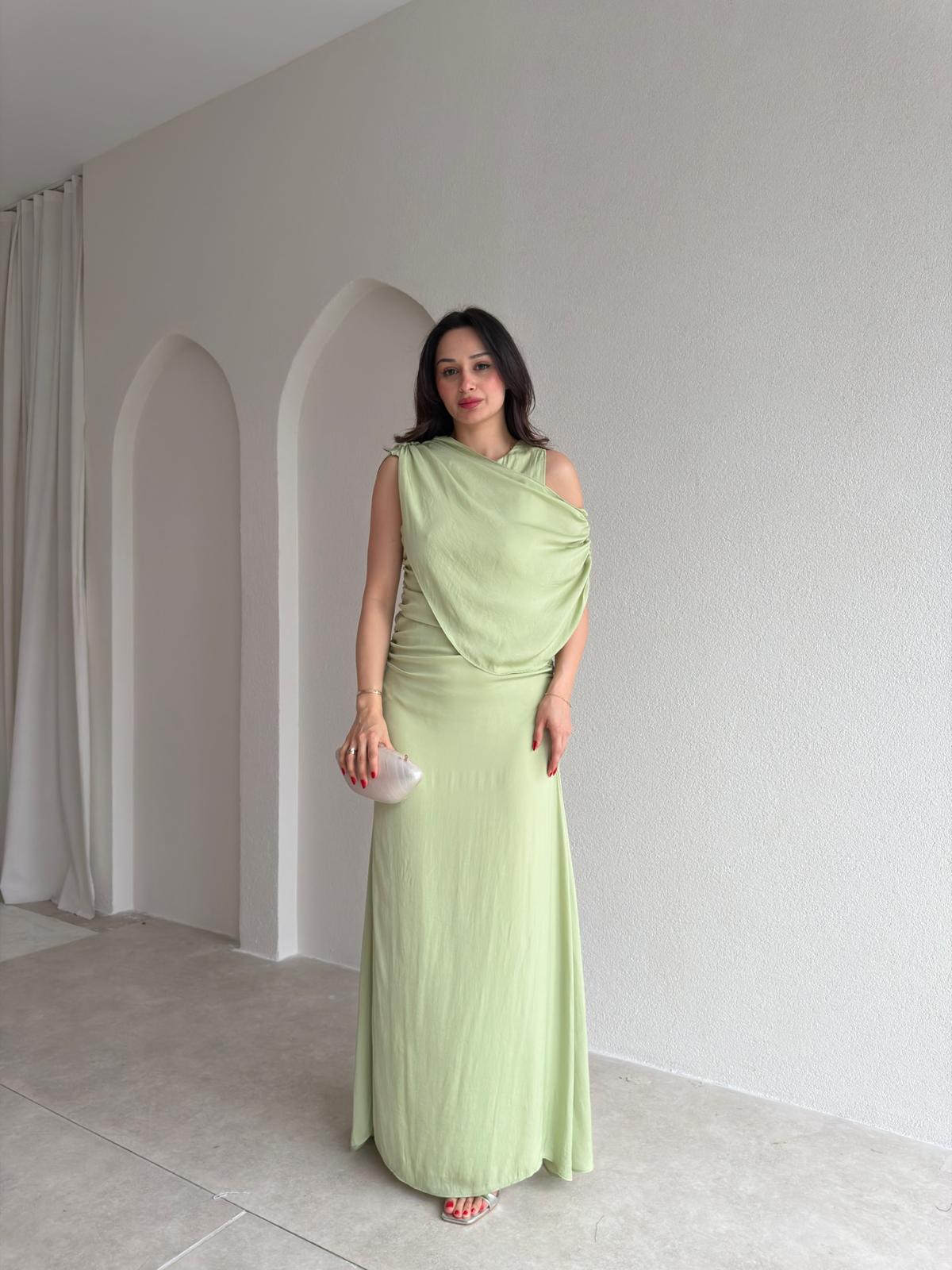 JORDAN Midi Elbise 8915 - Yeşil