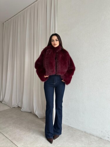 JOSEF Atkılı Kürk 8319 - Bordo - 2