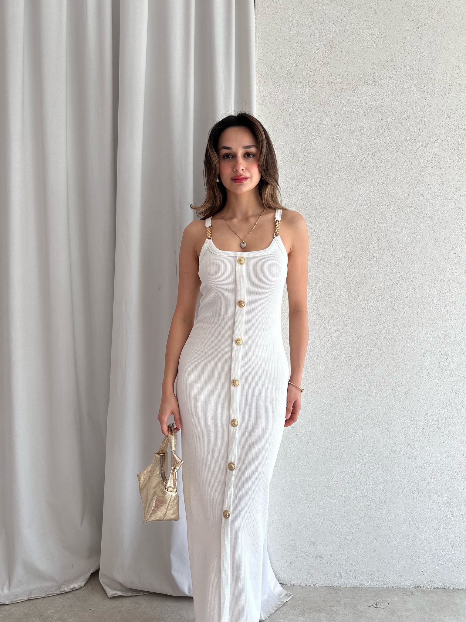 JUDİTH Maxi Elbise 5072 - Beyaz
