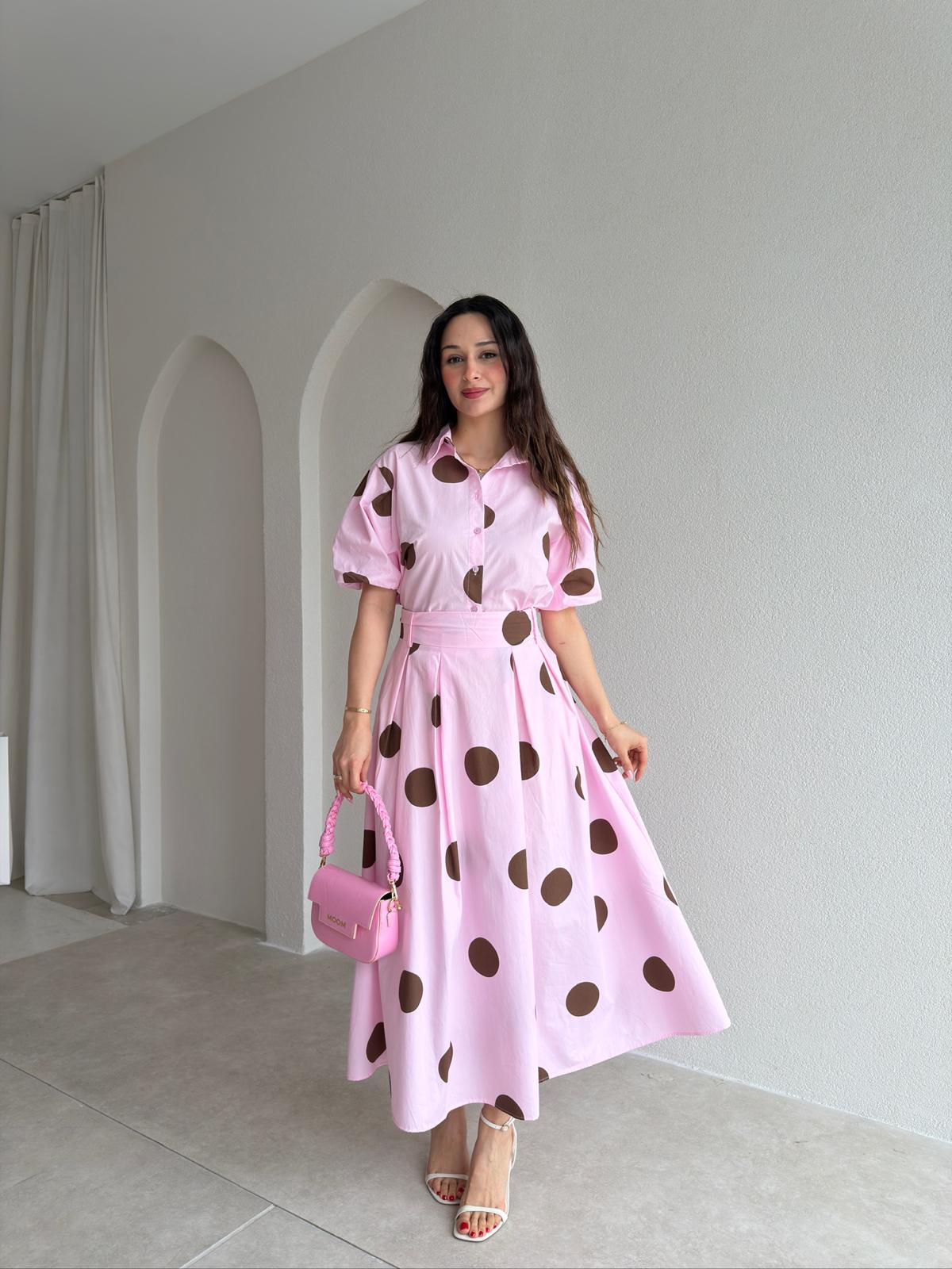 JUDY Puantiyeli Takım 9061 - Pembe