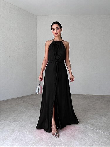 KAFKA Maxi Elbise 0032 - Siyah - Mooi Butik