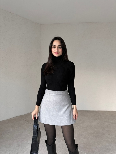 Kaşe Kumaş CAJORI Etek 3454 - Gri - 1