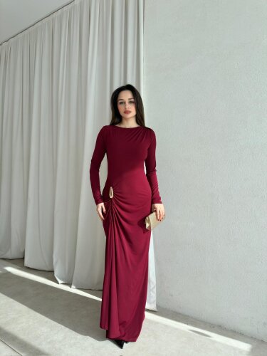 KELLY Elbise 8691 - Bordo - Mooi Butik