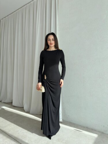 KELLY Elbise 8691 - Siyah - Mooi Butik