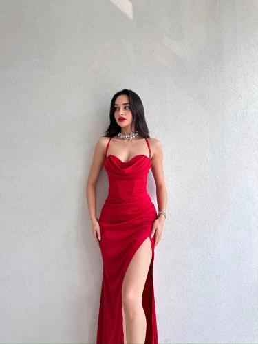 LEVİTAS Elbise 1231 - Kırmızı - Mooi Butik