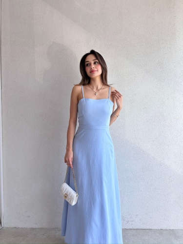 LAMBORN Maxi Elbise 9690 - Mavi - Mooi Butik