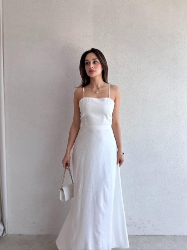 LAMBORN Maxi Elbise 9690 - Beyaz - Mooi Butik