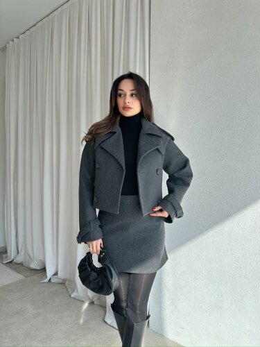 LARA Kaşe Takım 9244 - Füme - Mooi Butik