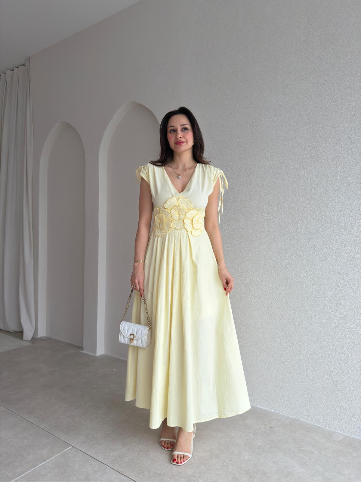 LARRY Midi Elbise 6523 - Sarı