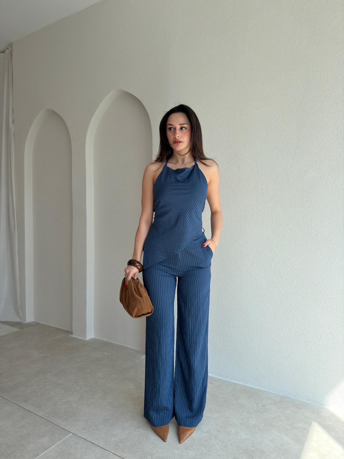 LESLA Çizgili Takım 1138 - Lacivert