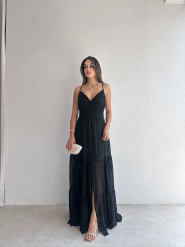 LİBERTE Maxi Elbise 8969 - Siyah - Mooi Butik