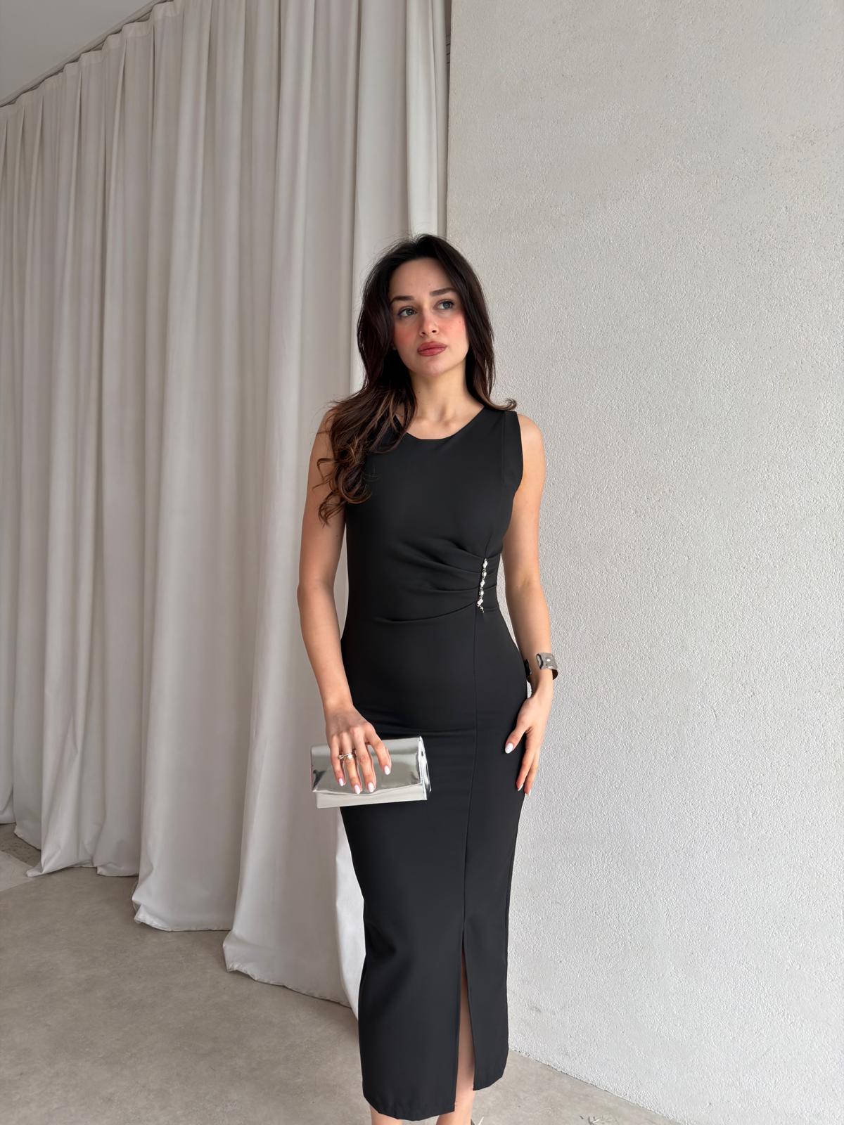  LOBBY Midi Elbise 8660 - Siyah