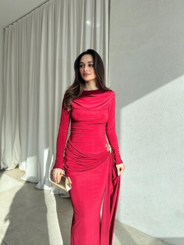 LOST Maxi Elbise 8644 - Bordo - Mooi Butik