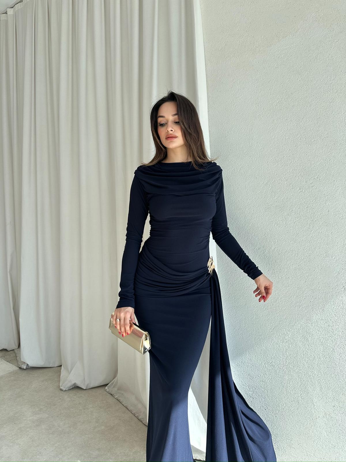 LOST Maxi Elbise 8644 - Lacivert