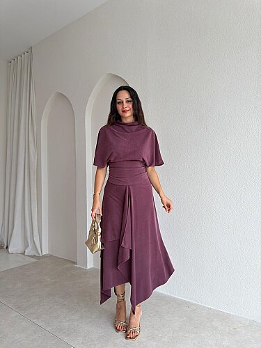 LOVATO Etekli Takım 3712 - Bordo - Mooi Butik