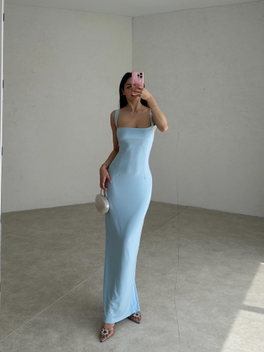 LOVELACE Maxi Elbise 3922 - Bebe Mavi 