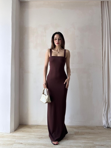 LOVELACE Maxi Elbise 3922 - Acı Kahve - 1