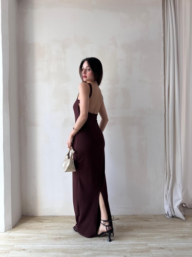 LOVELACE Maxi Elbise 3922 - Acı Kahve - 3