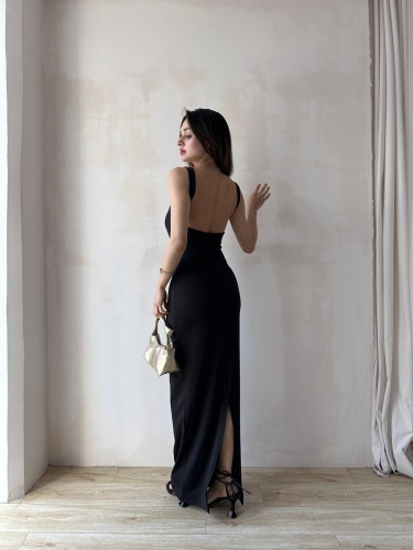 LOVELACE Maxi Elbise 3922 - Siyah - 3
