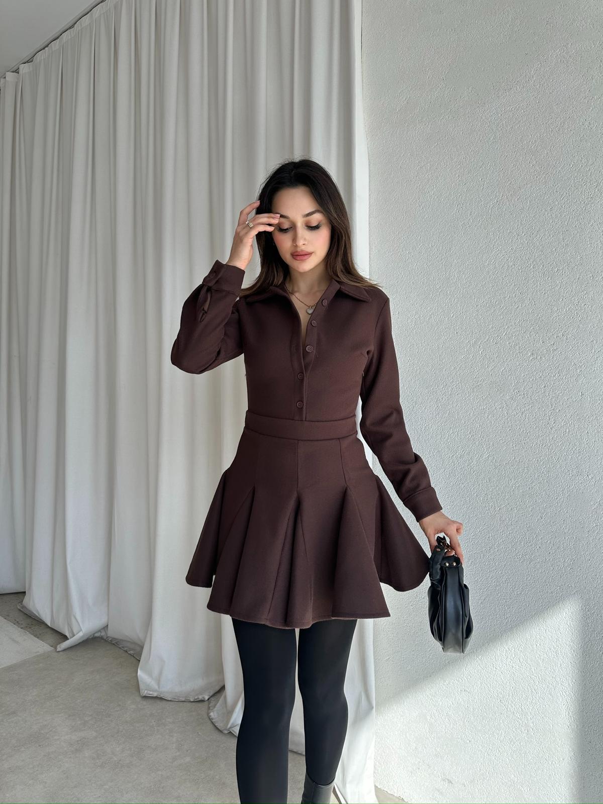 LOVENT Elbise 9935 - Acı Kahve