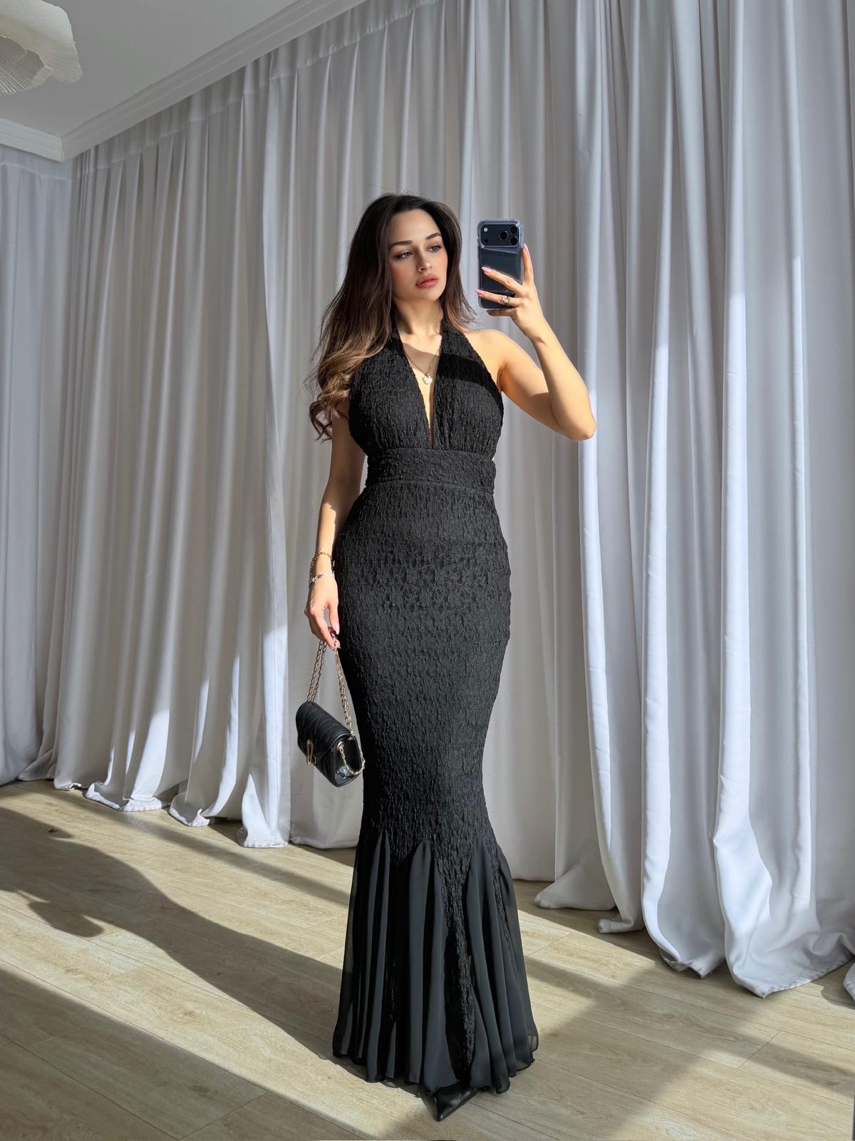 MADAM Maxi Elbise 8802 - Siyah