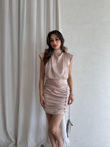 MAEVE Mini Elbise 5732 - Krem - Mooi Butik