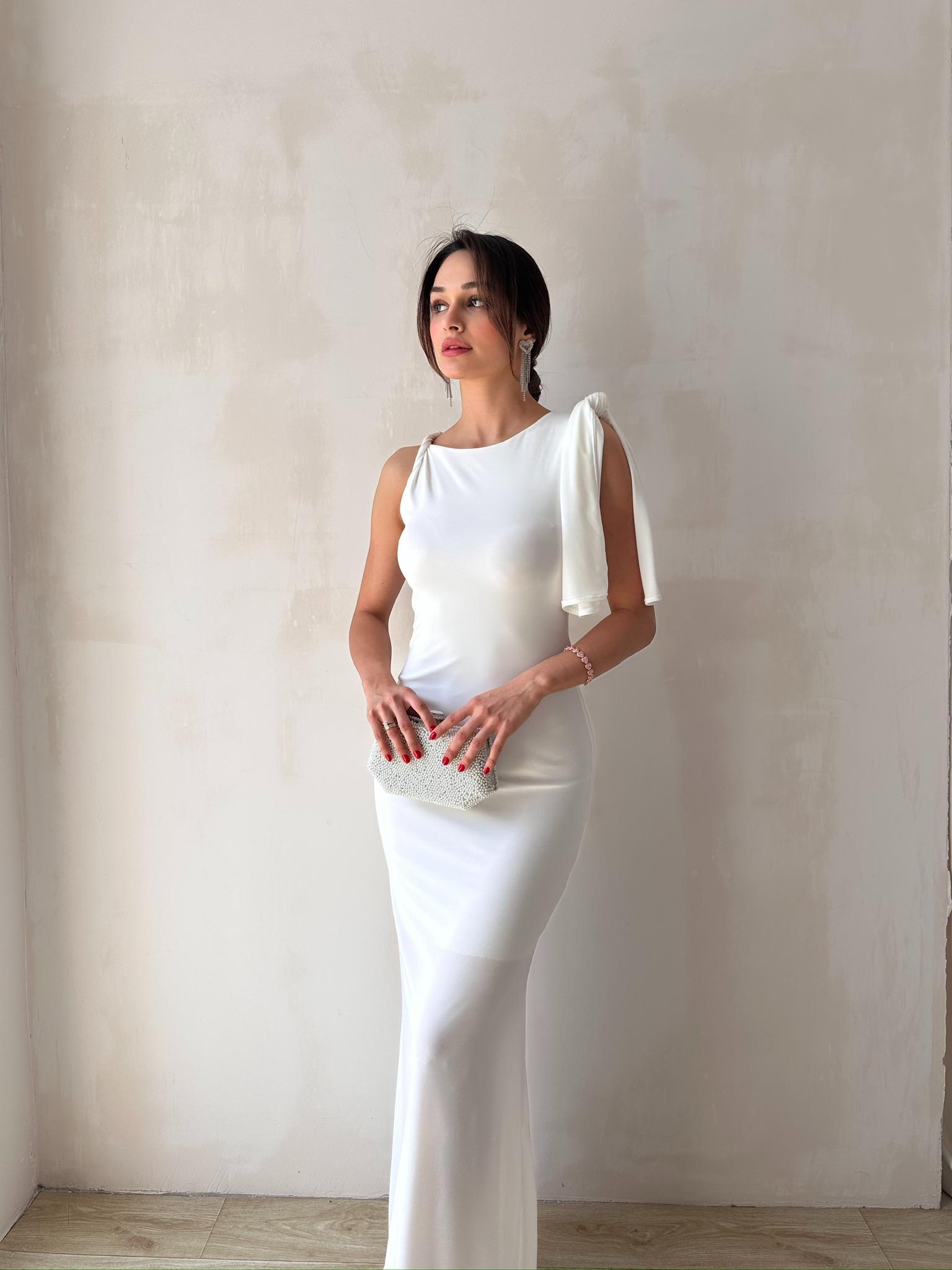 MAGNUS Maxi Elbise 2923 - Beyaz