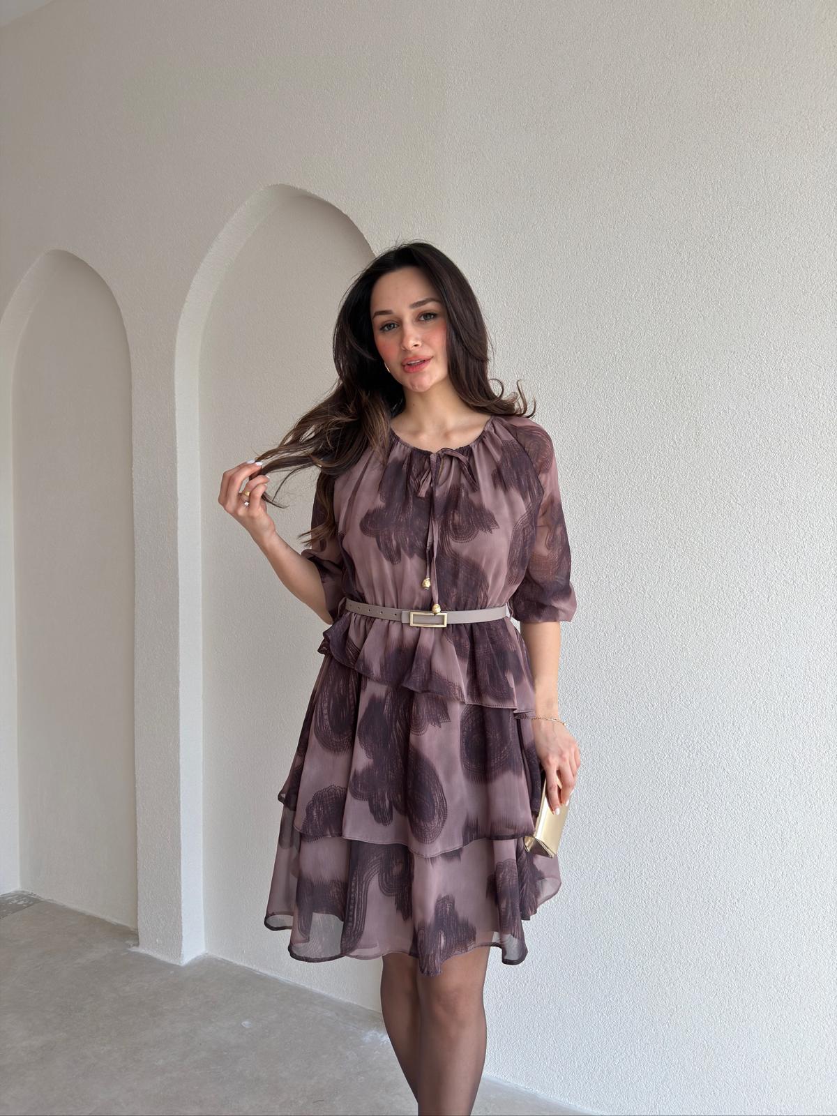 MAJORELLE Mini Elbise 9654 - Mürdüm