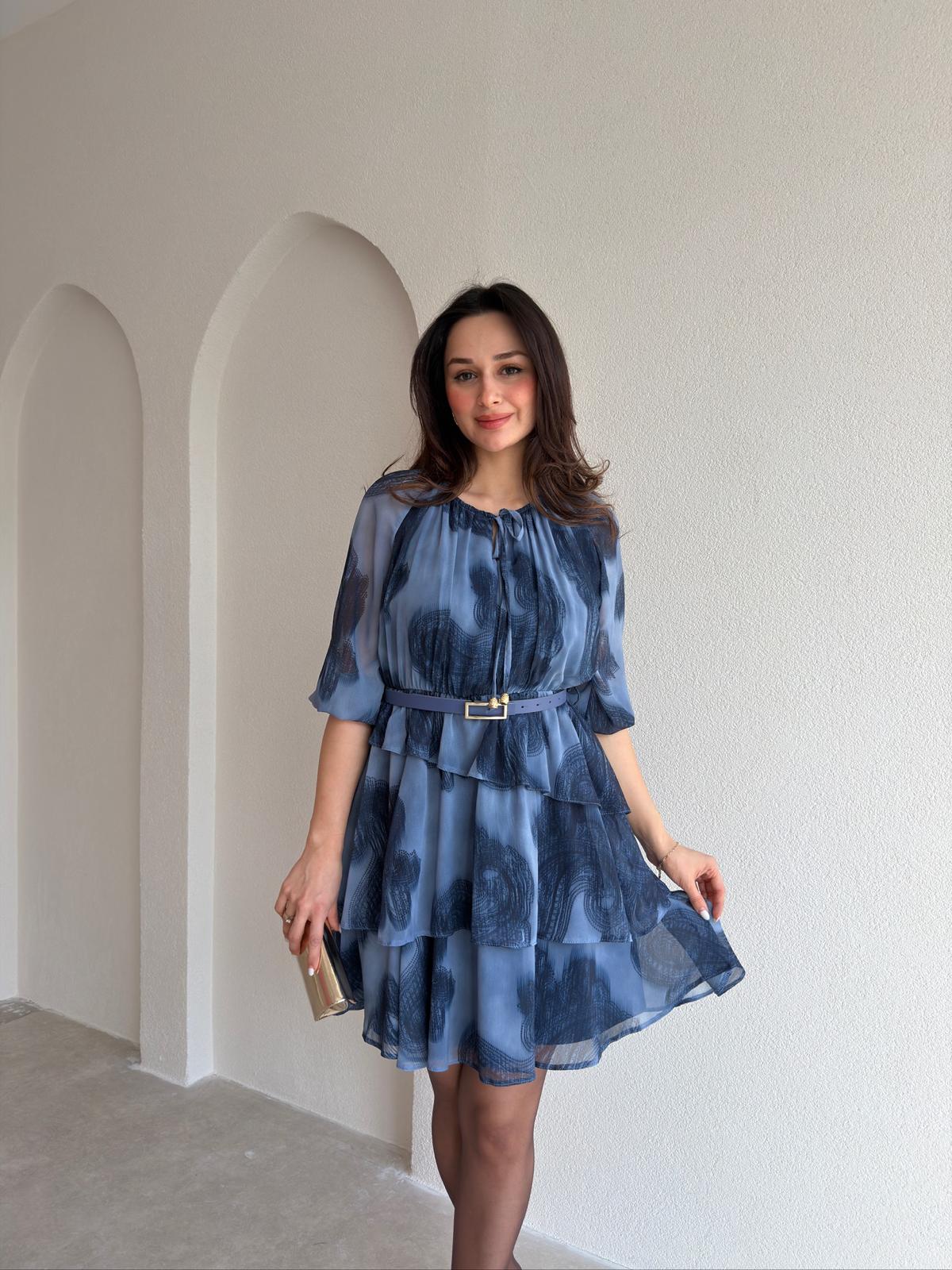 MAJORELLE Mini Elbise 9654 - Mavi