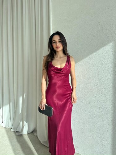 MANGA Elbise 8535 - Bordo - Mooi Butik