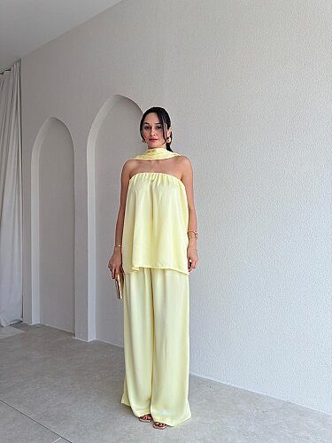 MARCEL Straplez Takım 4016 - Sarı - Mooi Butik