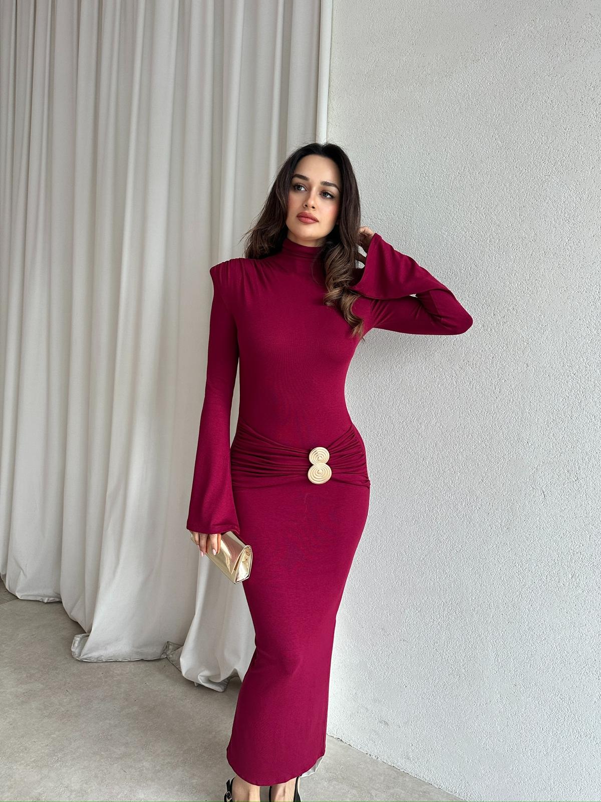 MARCUS Midi Elbise 8720 - Bordo