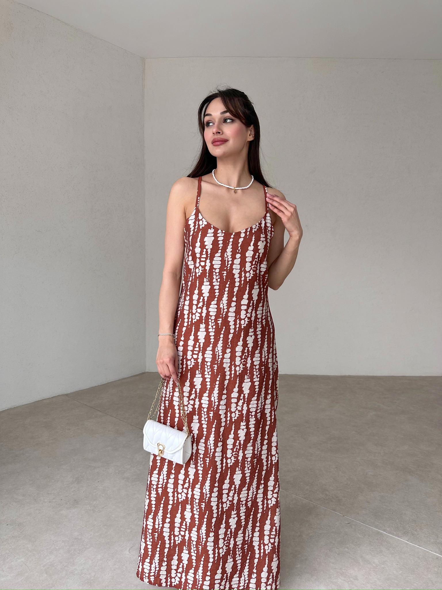 MARGO Maxi Elbise 1445 - Kiremit