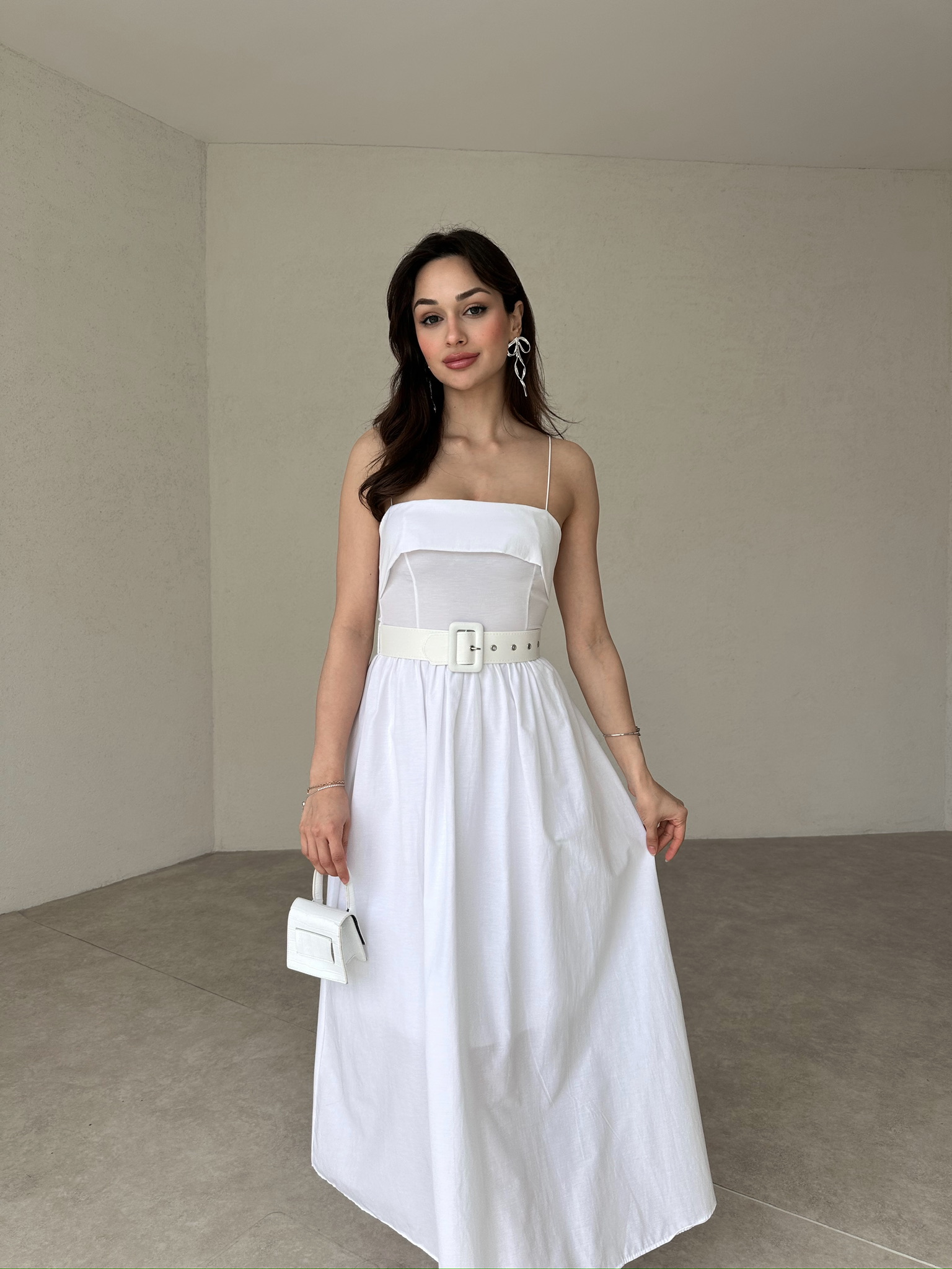 MARUN Maxi Elbise 2100 - Beyaz
