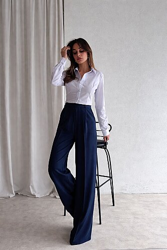 MARVİN Palazzo Pantolon 5035 - Lacivert - Mooi Butik