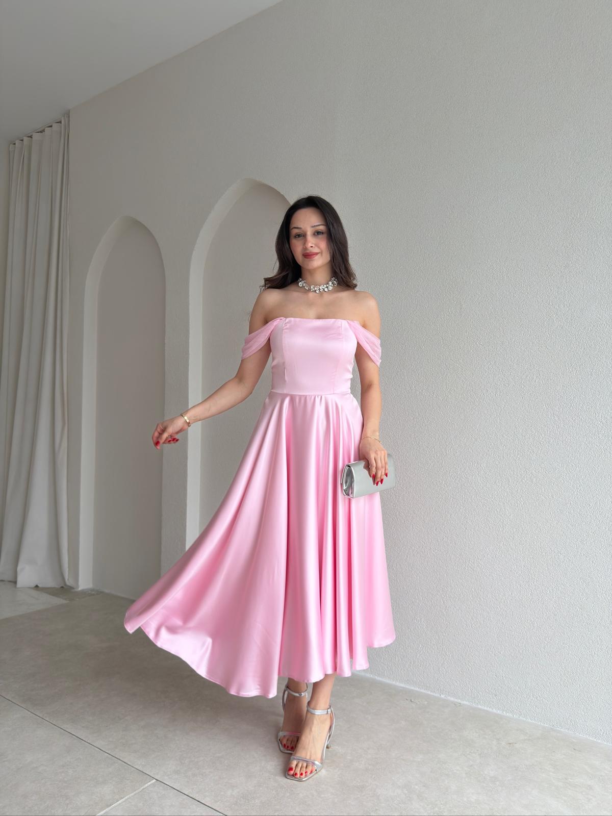 MARX Midi Elbise 3572 - Pembe