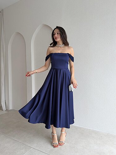 MARX Midi Elbise 3572 - Lacivert - Mooi Butik
