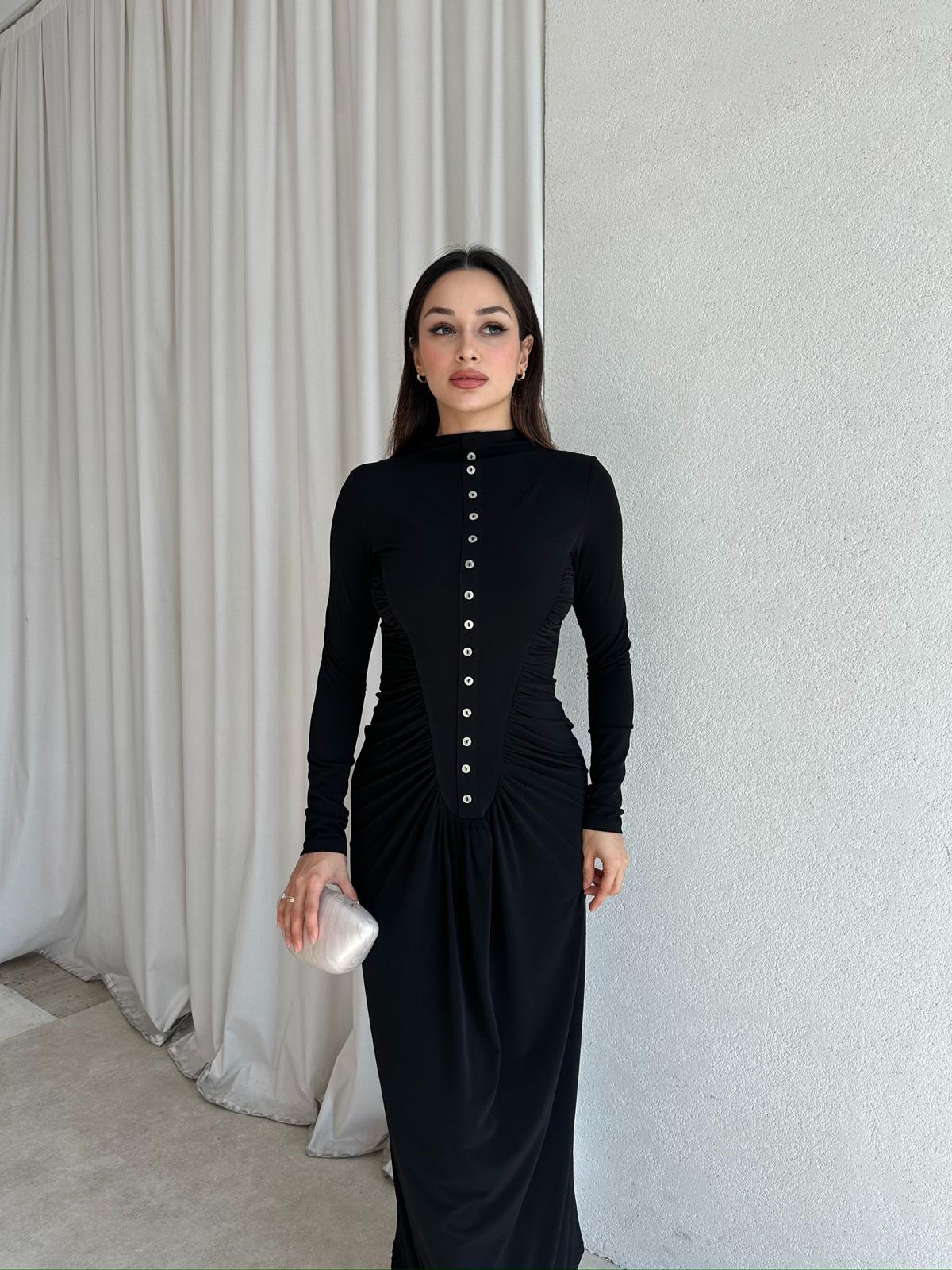MATİLDA Maxi Elbise 8701 - Siyah