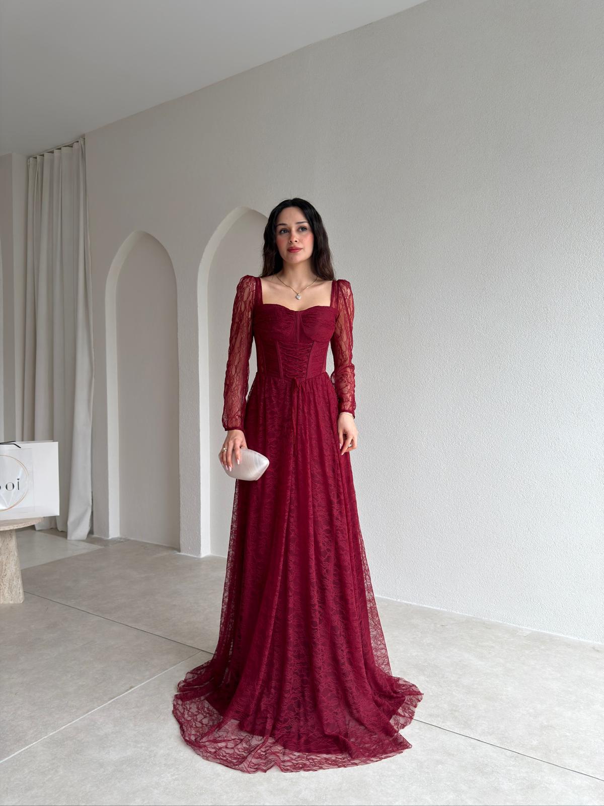 MİRABELLA Maxi Elbise 1997 - Bordo