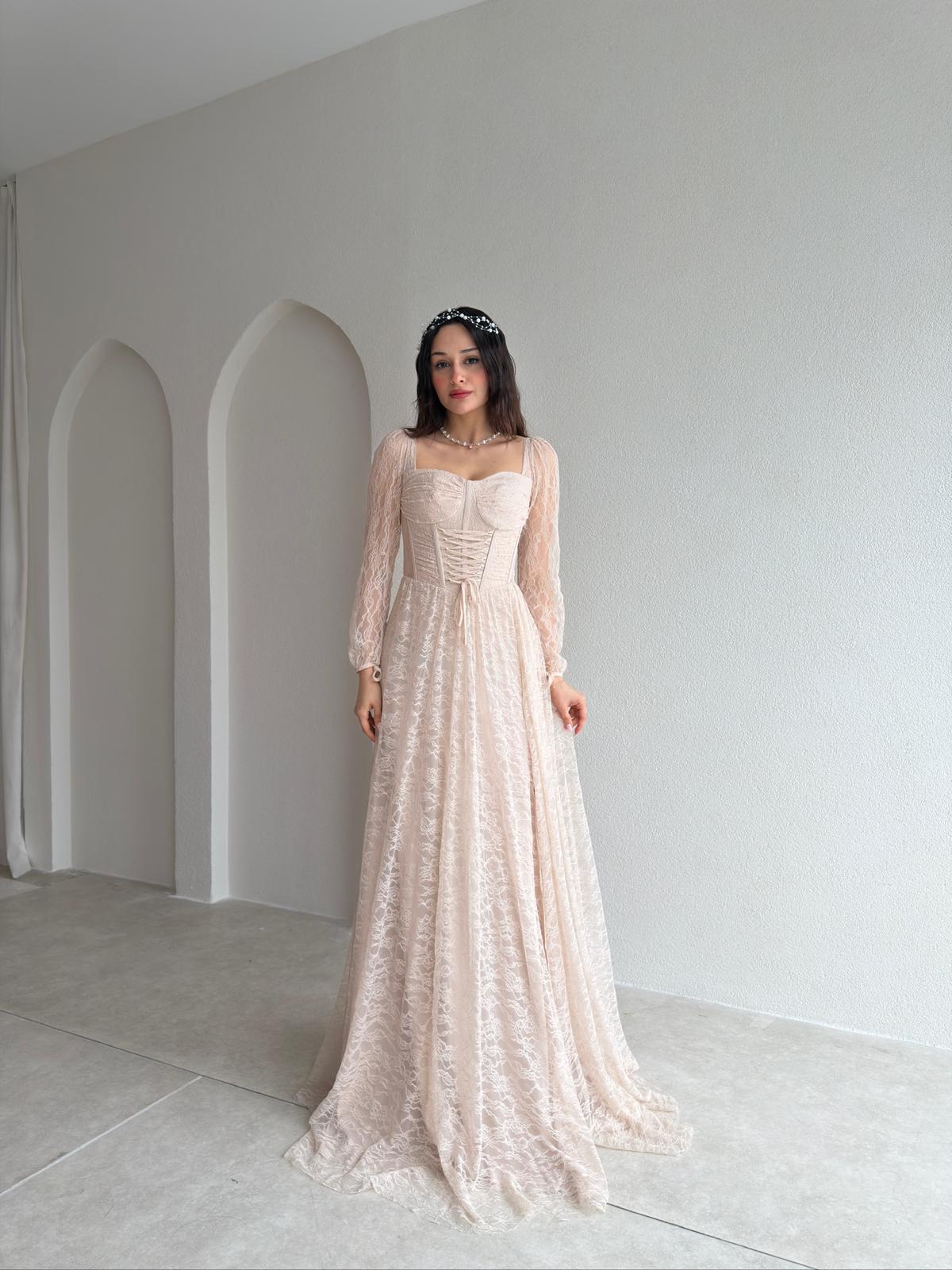 MİRABELLA Maxi Elbise 1997 - Krem Rengi