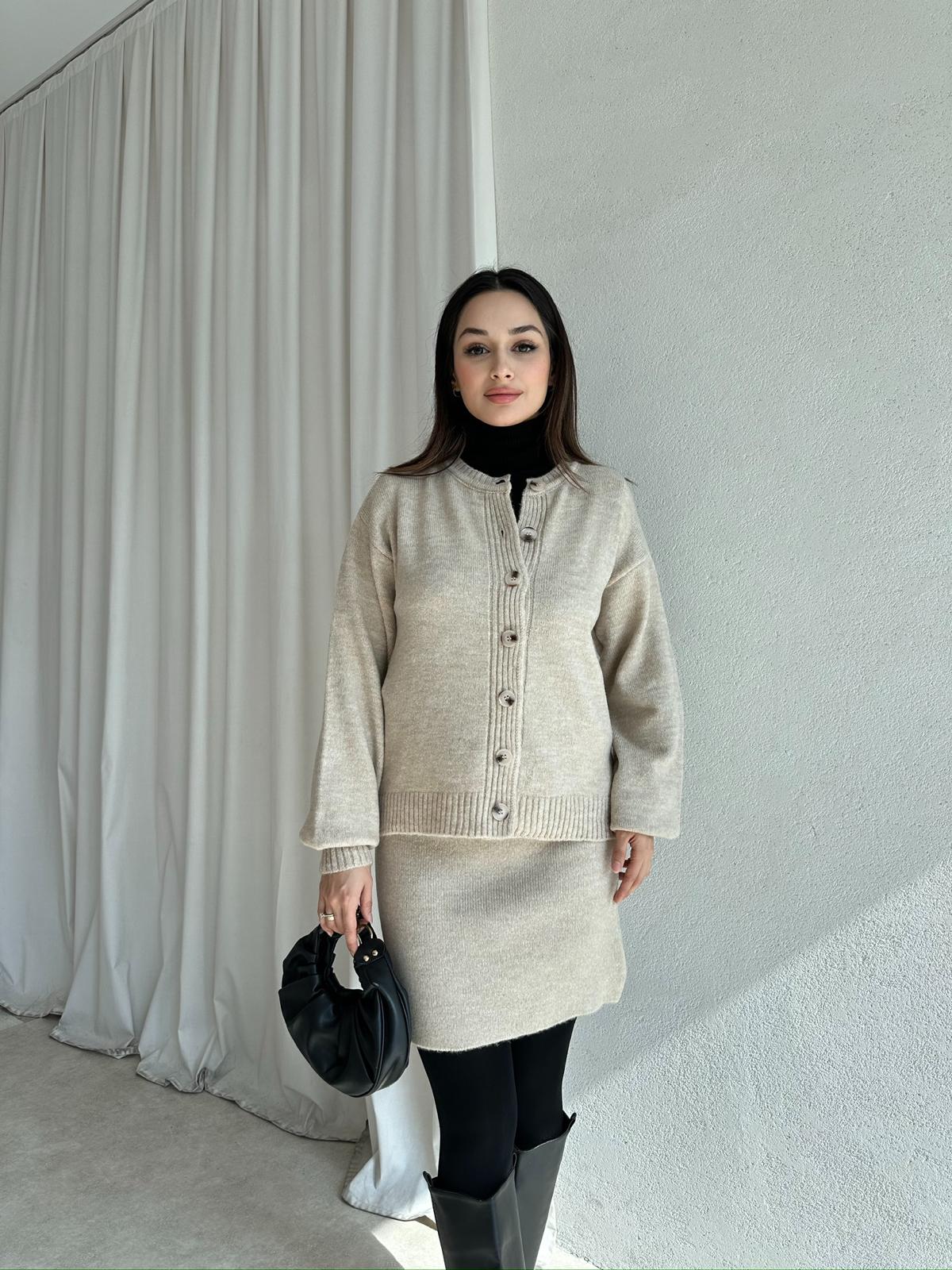 MİRELA Triko Takım 8272 - Krem