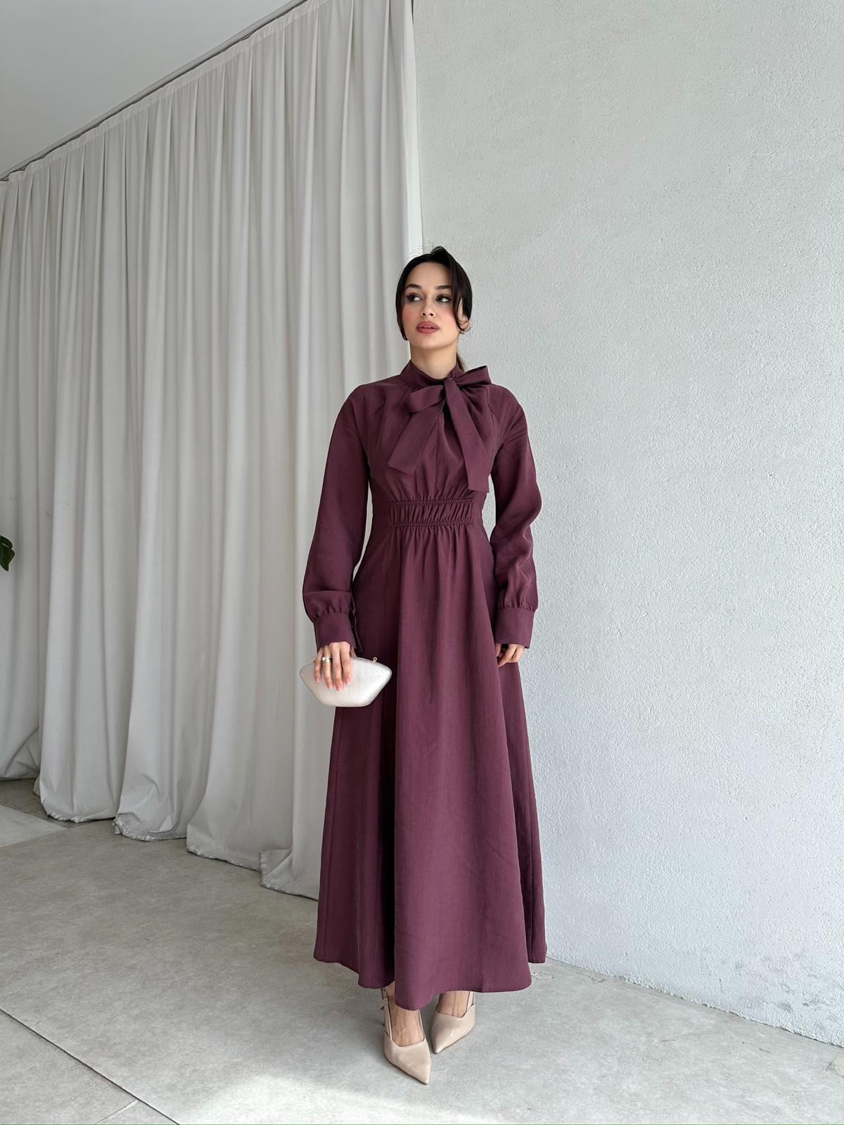 MİSSHA Maxi Elbise 3388 - Bordo